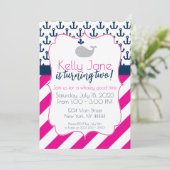 青いクジラの誕生日招待状 招待状 (スタンド正面)