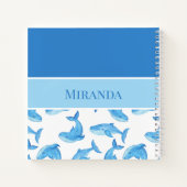 青いクジラ あなたの名前 海 海の生き物 ノートブック (裏面)