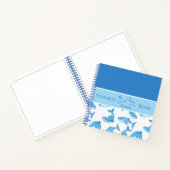 青いクジラ あなたの名前 海 海の生き物 子供スケッチ ノートブック (内部)