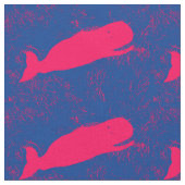 青いクジラ ファブリック (クローズアップ)