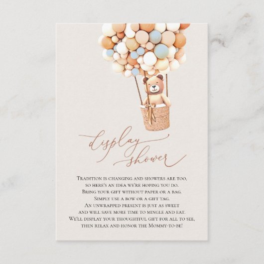 青いクマのディスプレイとブックエンクロージャカード エンクロージャーカード (正面)