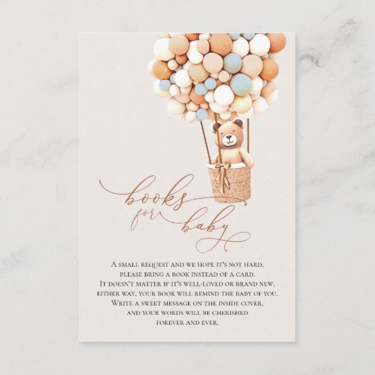 青いクマのディスプレイとブックエンクロージャカード エンクロージャーカード (裏面)