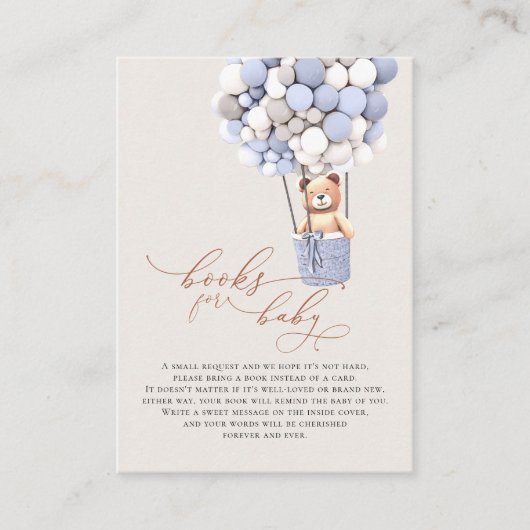 青いクマのバルーンベビーブックエンクロージャカード エンクロージャーカード (正面)