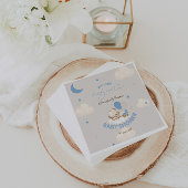 青いクマのバルーン男の子のシャワー スタンダードカクテルナプキン