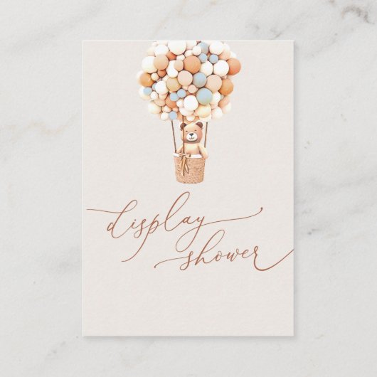 青いクマのバルーン表示シャワーエンクロージャカード エンクロージャーカード (裏面)