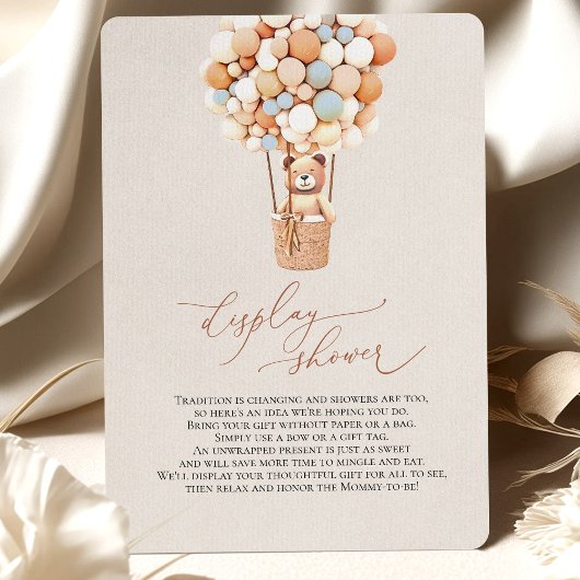 青いクマのバルーン表示シャワーエンクロージャカード エンクロージャーカード