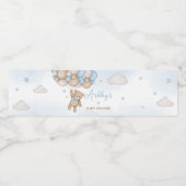 青いクマのバルーン赤ちゃんシャワー ペットボトルラベル (シングルラベル)