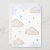 青いクマのバルーン赤ちゃんシャワー 招待状 (裏面)