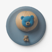 青いクマのバルーン ペーパープレート (正面)