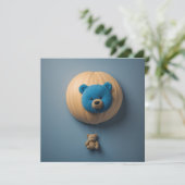 青いクマのバルーン 招待状 (スタンド正面)