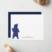 青いクマの個人文房具 ノートカード (正面/裏面インサイチュ)