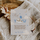 青いクマの気球が多く出る サンキューカード