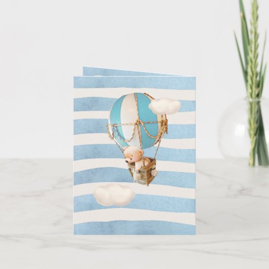 青いクマの気球招待状 招待状 (裏面)