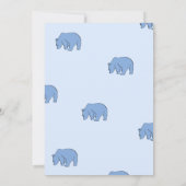 青いクマの男の子の赤ちゃんのシャワー招待カード 招待状 (裏面)