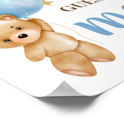 青いクマはいくつサインを推測 ポスター (角)