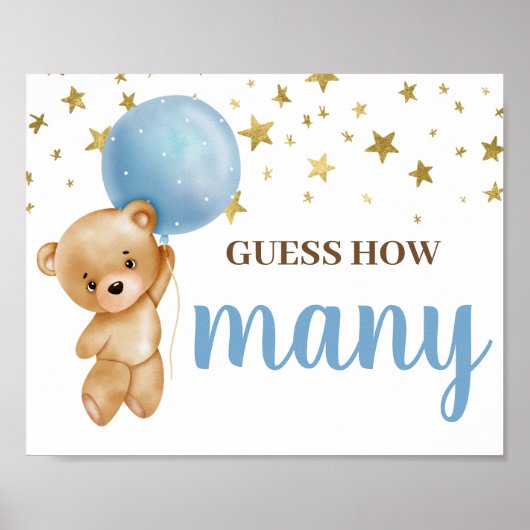 青いクマはいくつサインを推測 ポスター (正面)