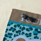 青いクマパーソナライズされた名子供 ビーチタオル (インサイチュ)