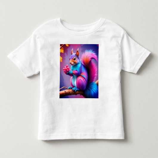 青いクモリが果物を食べている トドラーTシャツ (正面)