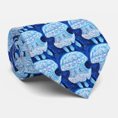 青いクラゲ絵画ズ ネクタイ (ロール)