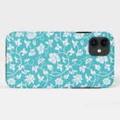 青いクラサオ島の花のダマスク織のiPhone 5の箱 Case-Mate iPhoneケース (裏面(横))