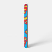 青いクラシック輪郭のスーパーガールロゴ SAMSUNG GALAXYケース (左側面)