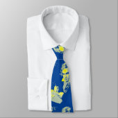 青いクラシック音楽のタイのベートーベンの黄色 ネクタイ (タイ)