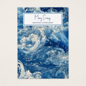 青いクラッシュ波スタッドイヤリングディスプレイカード (正面)