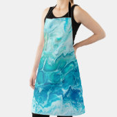 青いクリエイティブ抽象芸術の絵を描手の背景、ma エプロン (インサイチュ)