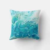 青いクリエイティブ抽象芸術の絵を描手の背景、ma クッション (裏面)