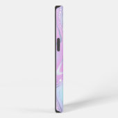 青いクリスタルビー玉 虹色のめのう iPhoneケース (右側面)