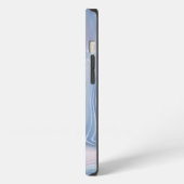 青いクリスタルビー玉 虹色のめのう iPhoneケース (左側面)