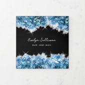 青いクリスタル三折パンフレット 三つ折りカード (カバー)