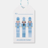 青いクリスマスくるみ割り ギフトタグ (正面)