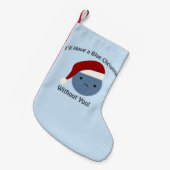 青いクリスマスだ！ スモールクリスマスストッキング (正面 (吊り時))