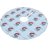 青いクリスマスだ！ ブラッシュドポリエステルツリースカート (アングル)