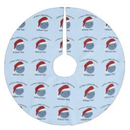 青いクリスマスだ！ ブラッシュドポリエステルツリースカート