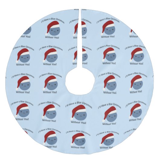 青いクリスマスだ！ ブラッシュドポリエステルツリースカート (正面)