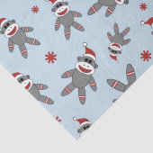 青いクリスマスにサンタハットを付けたソックサル 薄葉紙 (詳細)