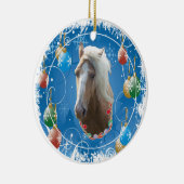 青いクリスマスのオーナメント セラミックオーナメント (右)