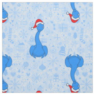 青いクリスマスのサンタクロース ネッシー ファブリック