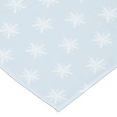 青いクリスマスのテーブルクロスの白い雪片 テーブルクロス (アングル)