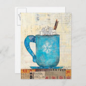 青いクリスマスのマグ シーズンポストカード (正面/裏面)