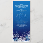 青いクリスマスのメ結婚ニューに白い雪片 メニュー (裏面)