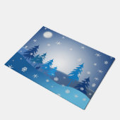 青いクリスマスの冬場面 ドアマット (アングル)