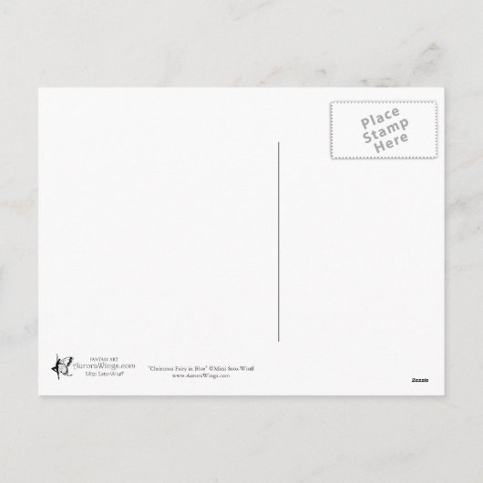 青いクリスマスの妖精の郵便はがき シーズンポストカード (裏面)