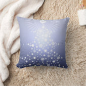 青いクリスマスの枕 クッション (ブランケット)