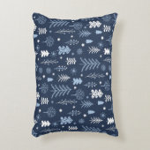 青いクリスマスの森林 アクセントクッション (正面(垂直))
