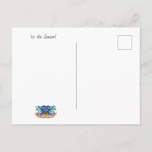 青いクリスマスの郵便はがき 案内ポストカード (裏面)