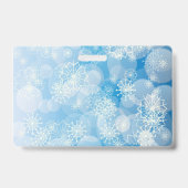 青いクリスマスの雪の結晶 バッジ (裏面)