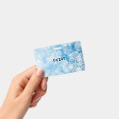 青いクリスマスの雪の結晶 バッジ (手持ち)